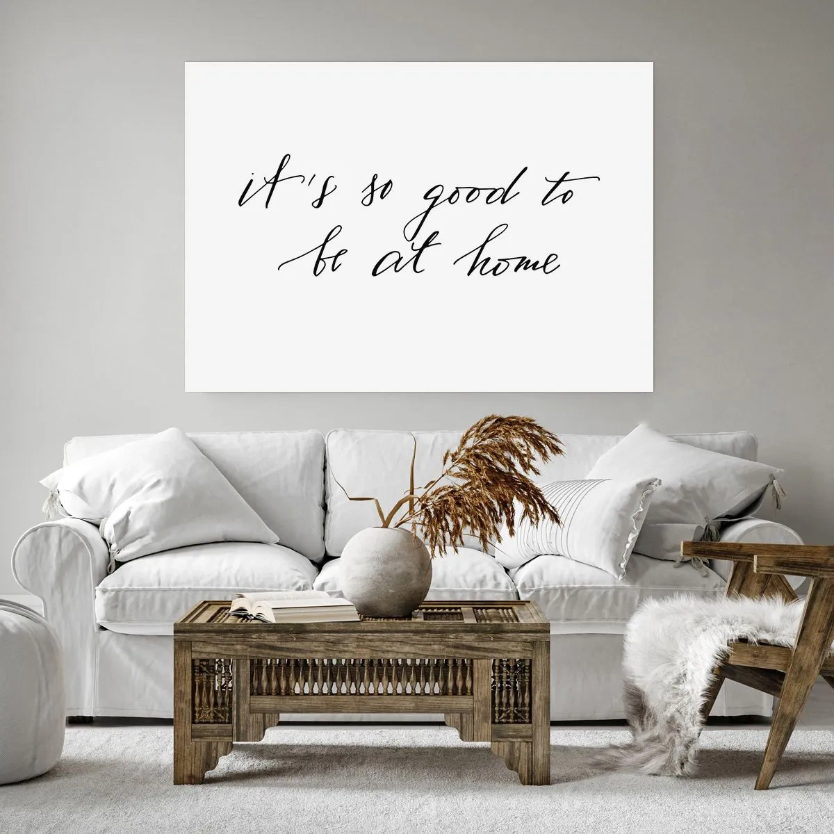 Affiche - Poster - Lettrage de style calligraphique sur fond blanc - 100x70cm - Toute la vérite - Décoration murale moderne pour le salon et la chambre ARTTOR