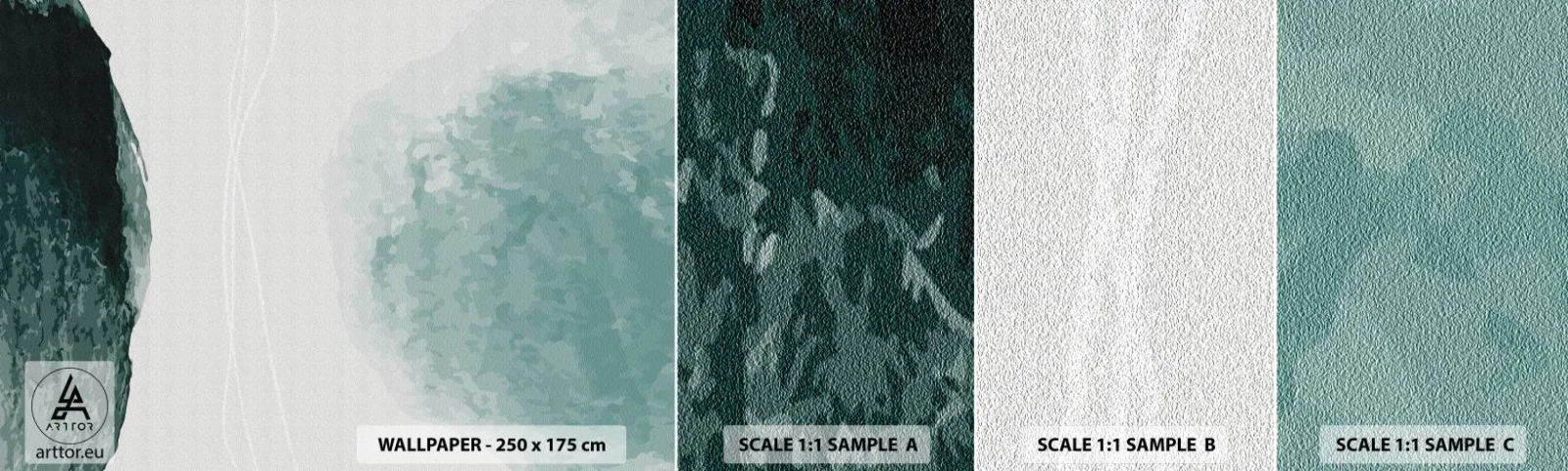 Échantillon De Papier Peint Standard Eco - Rencontre avec le brouillard - Moderne, Minimaliste, Abstraction - 100x30 cm