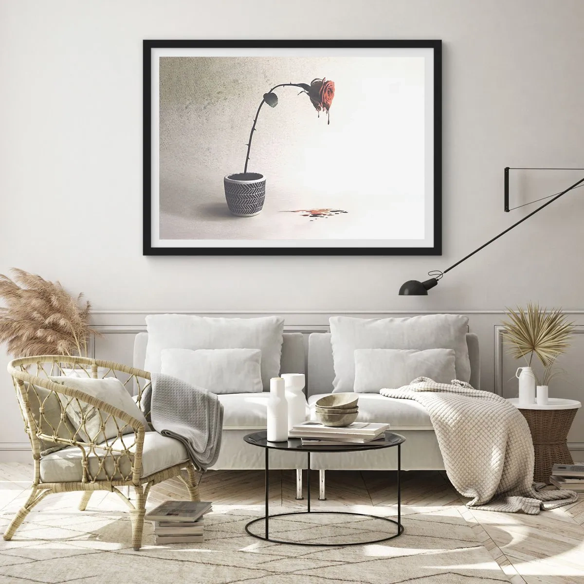 Affiche dans un cadre noir - Poster - Rosa dolorosa - 91x61 cm