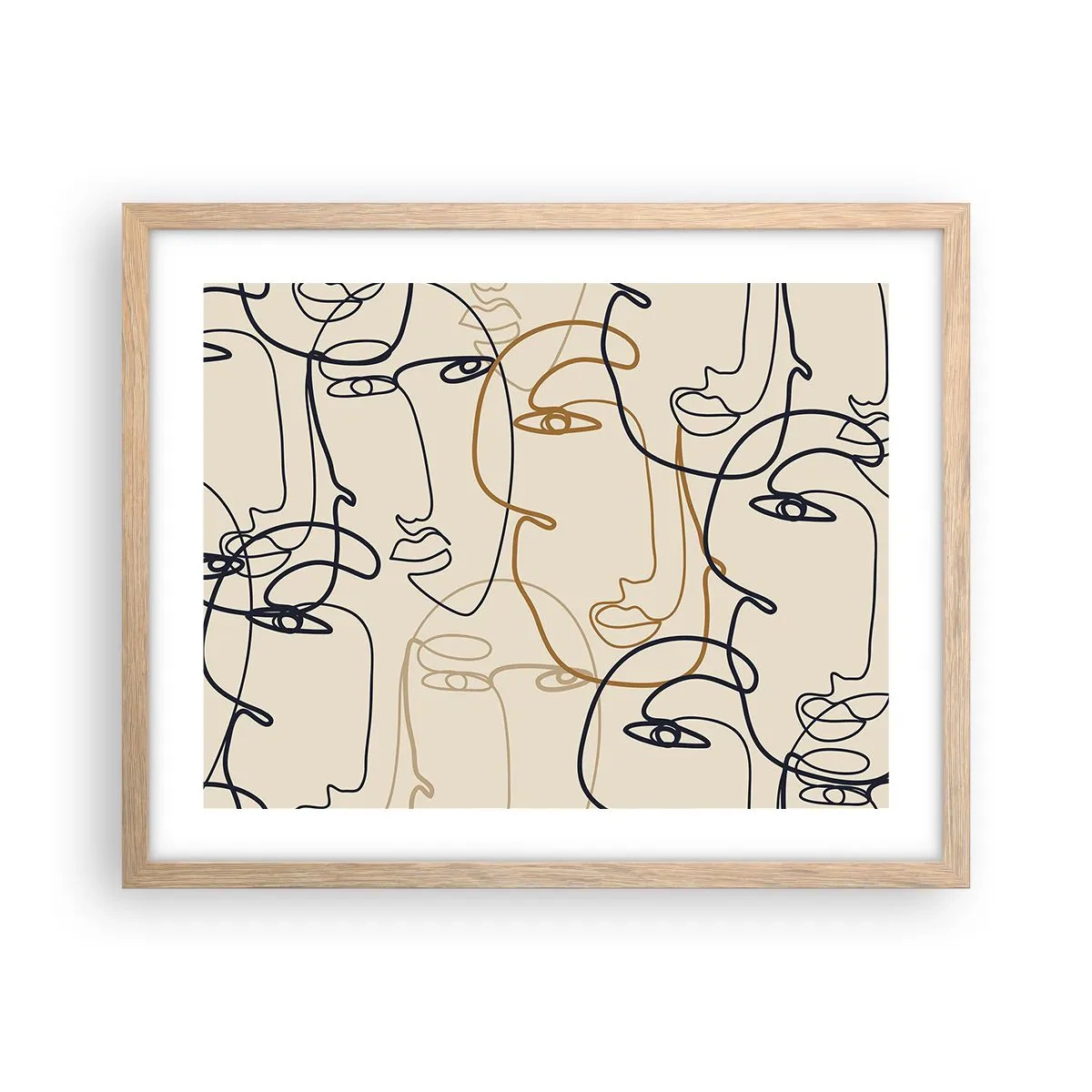 Affiche dans un chêne clair - Poster - Portrait multiplié - 50x40 cm