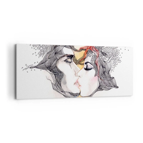 Impression sur toile - Image sur toile - Le monde n'existe pas - 100x40 cm