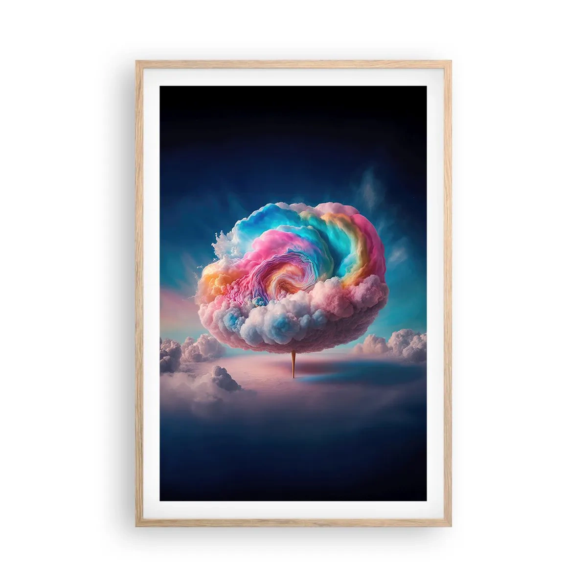 Affiche dans un chêne clair - Poster - Le rêve d'un parc d'attractions - 61x91 cm