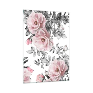 Impression sur verre - Image sur verre - Perdez-vous dans les fleurs de rose - 50x70cm - Se perdre dans les fleurs des roses - Décoration murale moderne pour le salon et la chambre ARTTOR