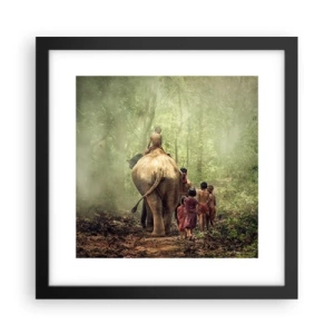 Affiche dans un cadre noir - Poster - Nouveau livre de la jungle - 30x30 cm