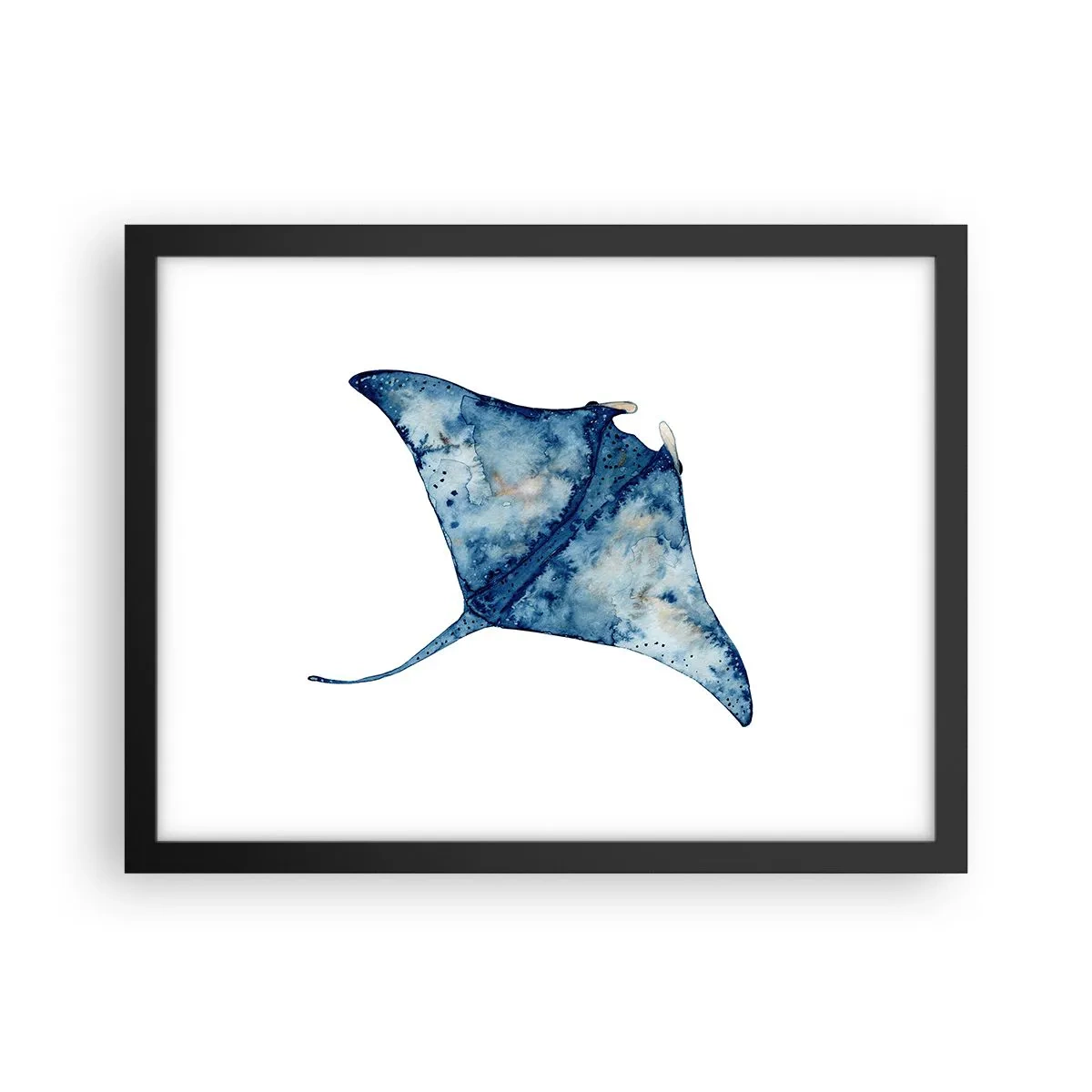 Affiche dans un cadre noir - Poster - La vie en bleu - 40x30 cm