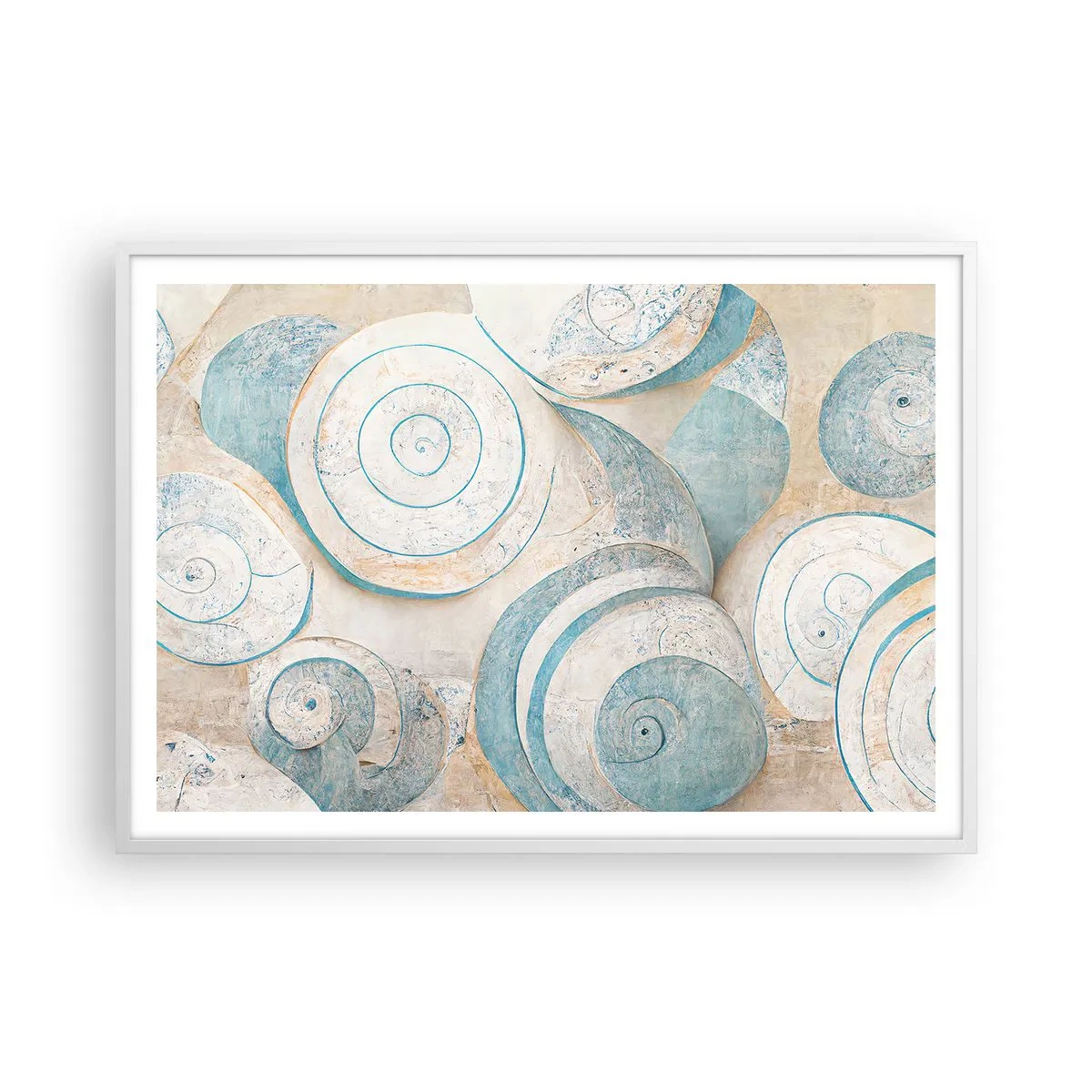 Affiche dans un cadre blanc - Poster - Que cache la coque ? - 100x70 cm