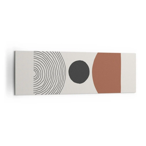 Impression sur toile - Image sur toile - Figures géométriques abstraites aux couleurs chaudes - 160x50cm - Au centre de l'attention - Décoration murale moderne pour le salon et la chambre ARTTOR