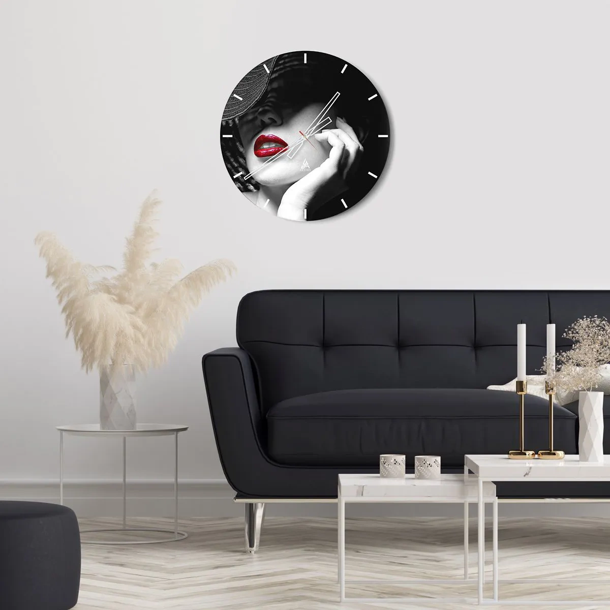 Horloge murale - Pendule murale - Étude écarlate - 30x30 cm