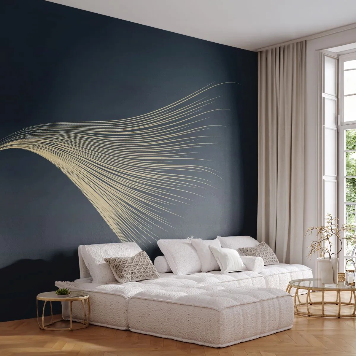 Papier Peint Photo Premium Sand - Comme les cheveux d'un ange - Abstraction, Morceau, Graphique - 350x256 cm