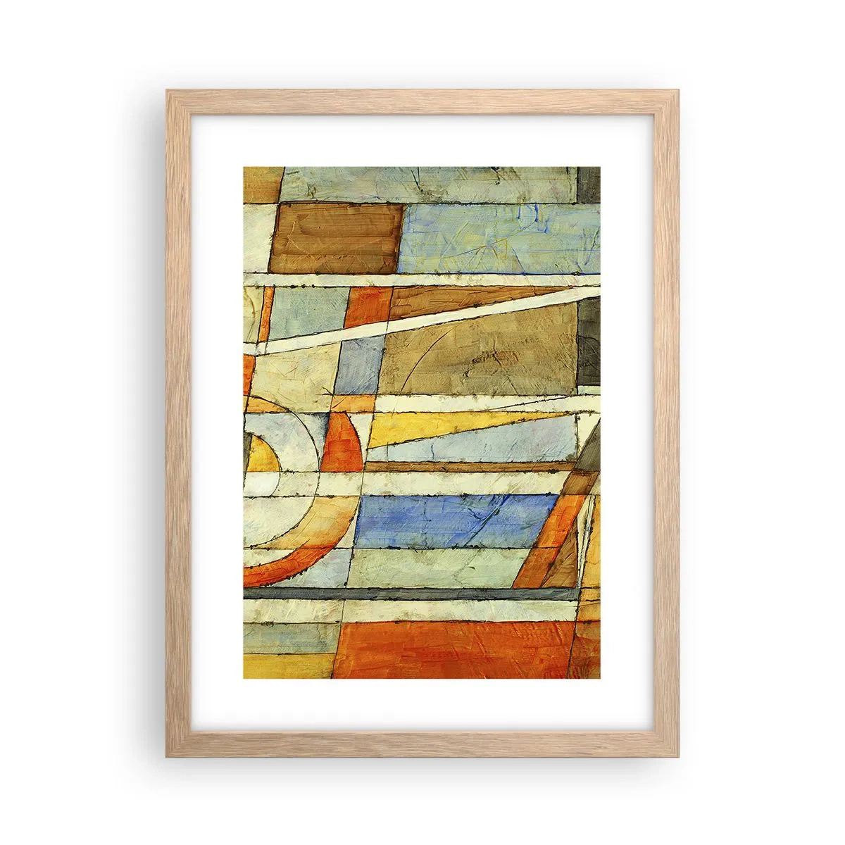 Affiche dans un chêne clair - Poster - Cubisme sur le chantier - 30x40 cm