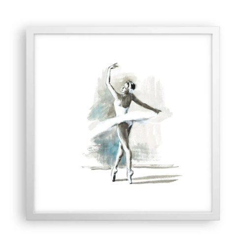 Affiche dans un cadre blanc - Poster - Enchantement du cygne - 40x40 cm