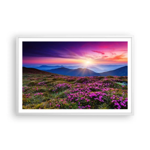 Affiche dans un cadre blanc - Poster - Les herbes sentaient les grappes fraîches de la récolte - 91x61 cm