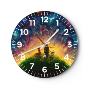 Horloge murale - Pendule murale - Amour et amitié - le monde entier - 30x30 cm