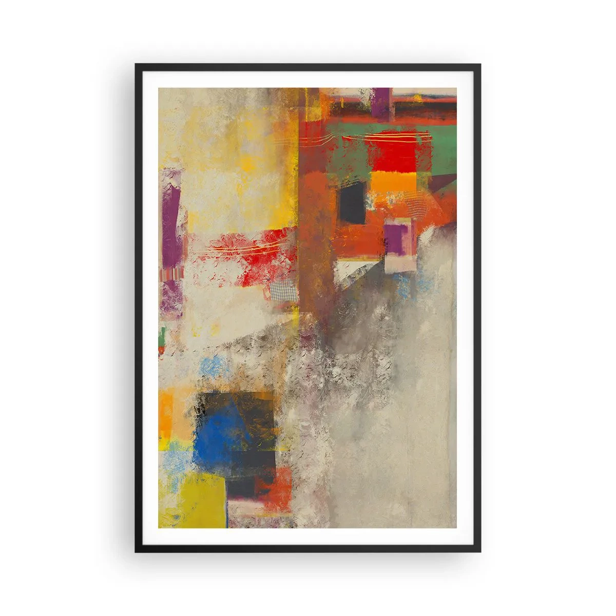 Affiche dans un cadre noir - Poster - Géométrie des couleurs - 70x100 cm