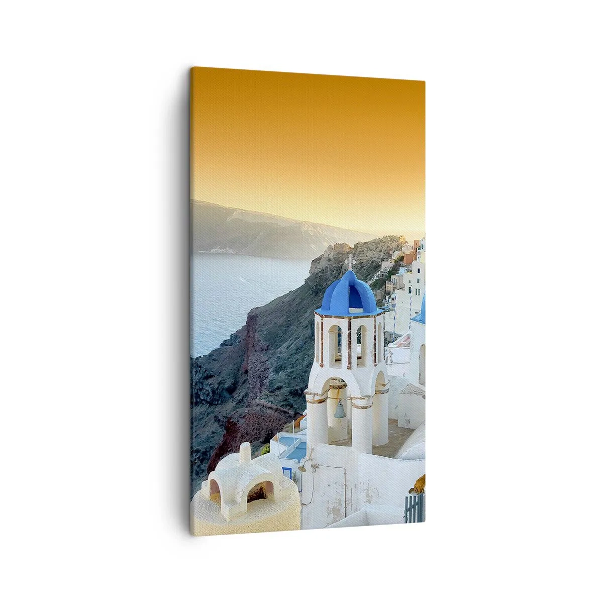 Impression sur toile - Image sur toile - Santorin - blotti contre les rochers - 45x80 cm