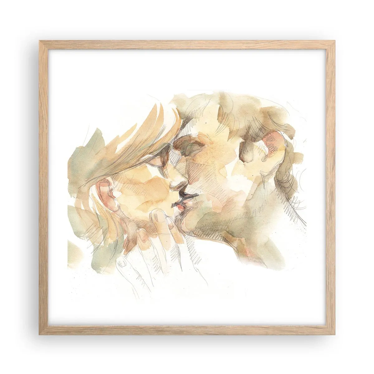 Affiche dans un chêne clair - Poster - A moitié trouvé ? - 50x50 cm