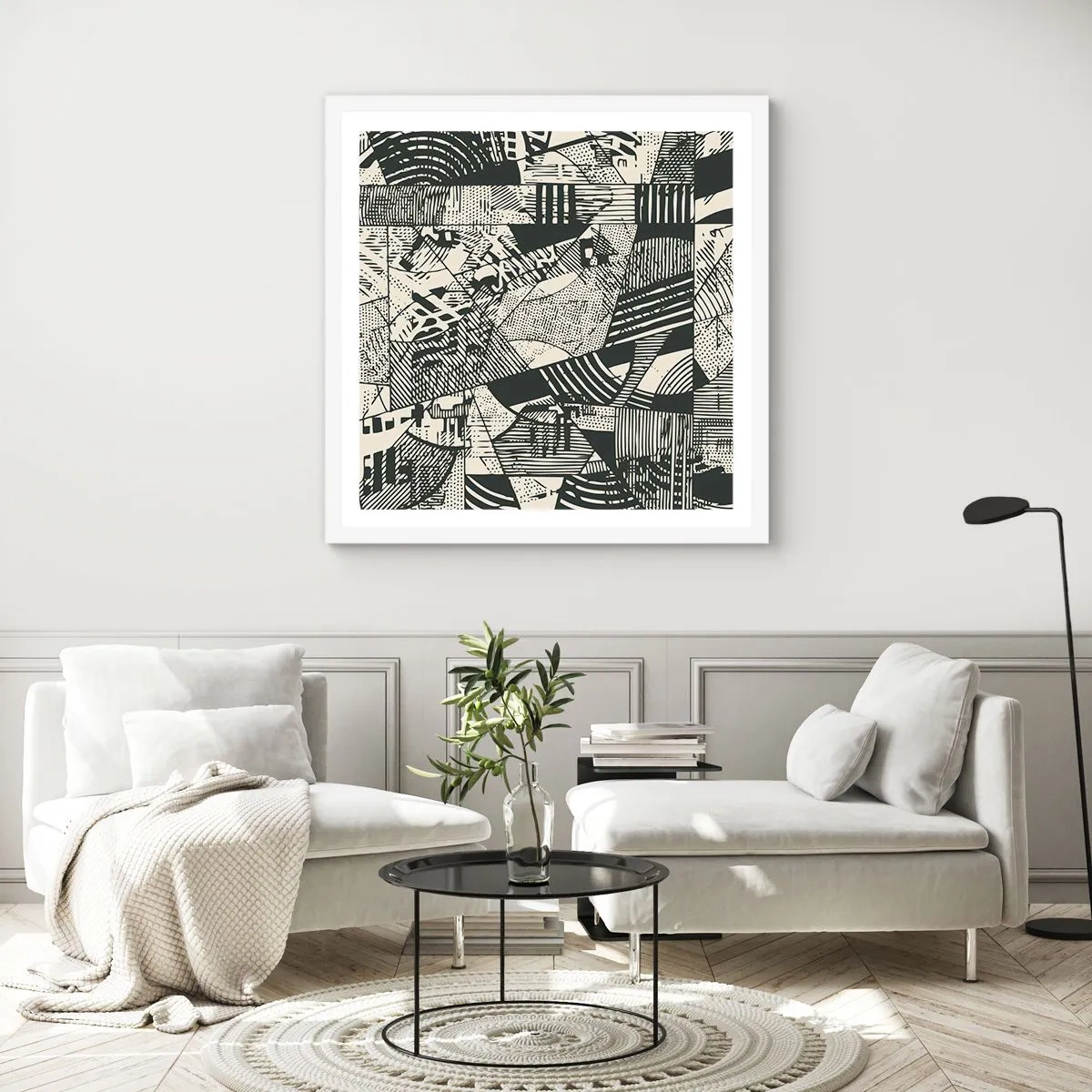 Affiche dans un cadre blanc - Poster - Dynamique du modernisme - 60x60 cm