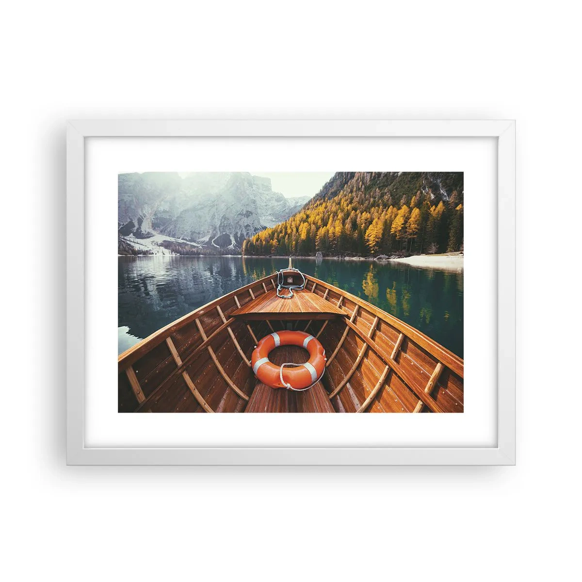 Affiche dans un cadre blanc - Poster - Escapade en montagne - 40x30 cm