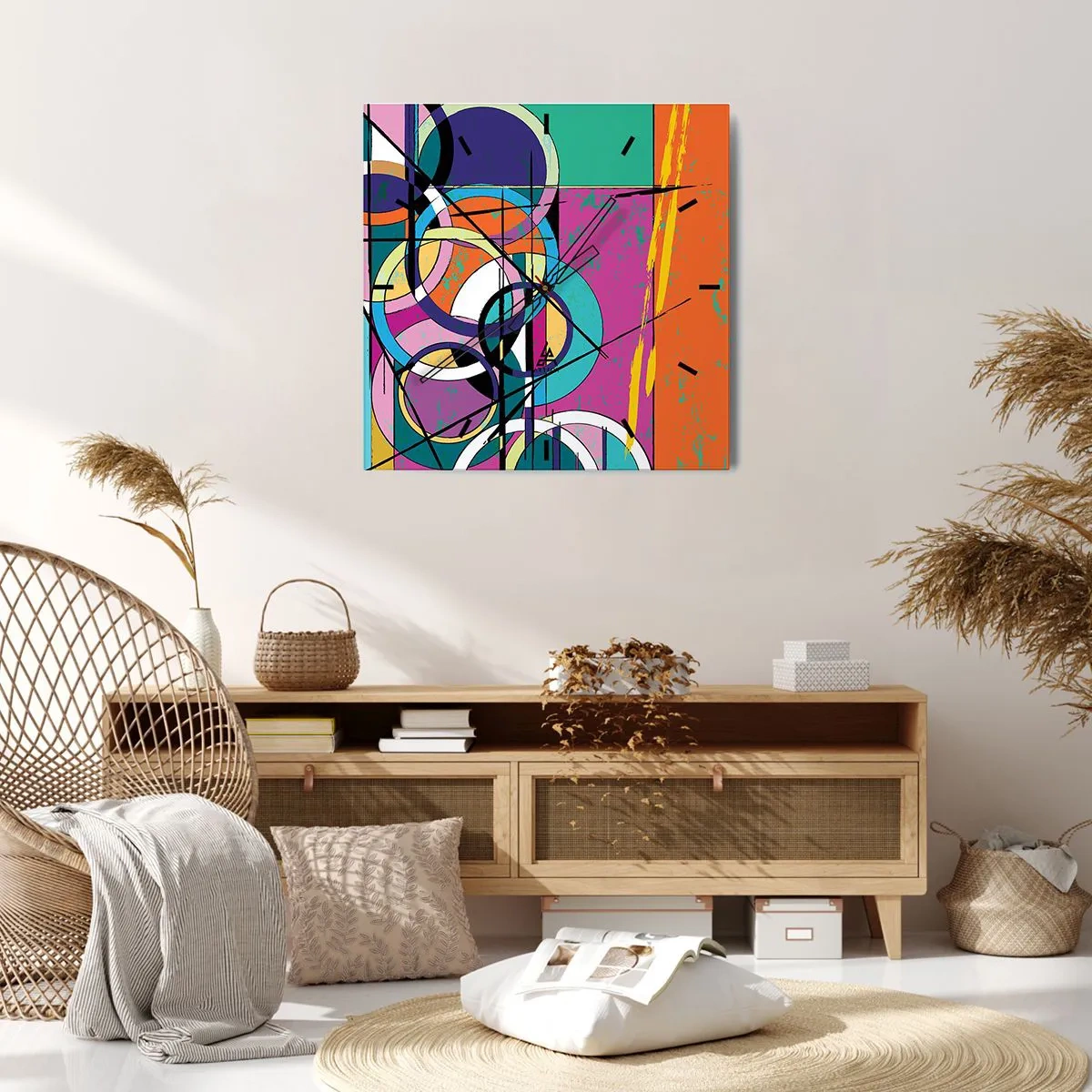 Horloge murale - Pendule murale - Roues sur roues - 40x40 cm