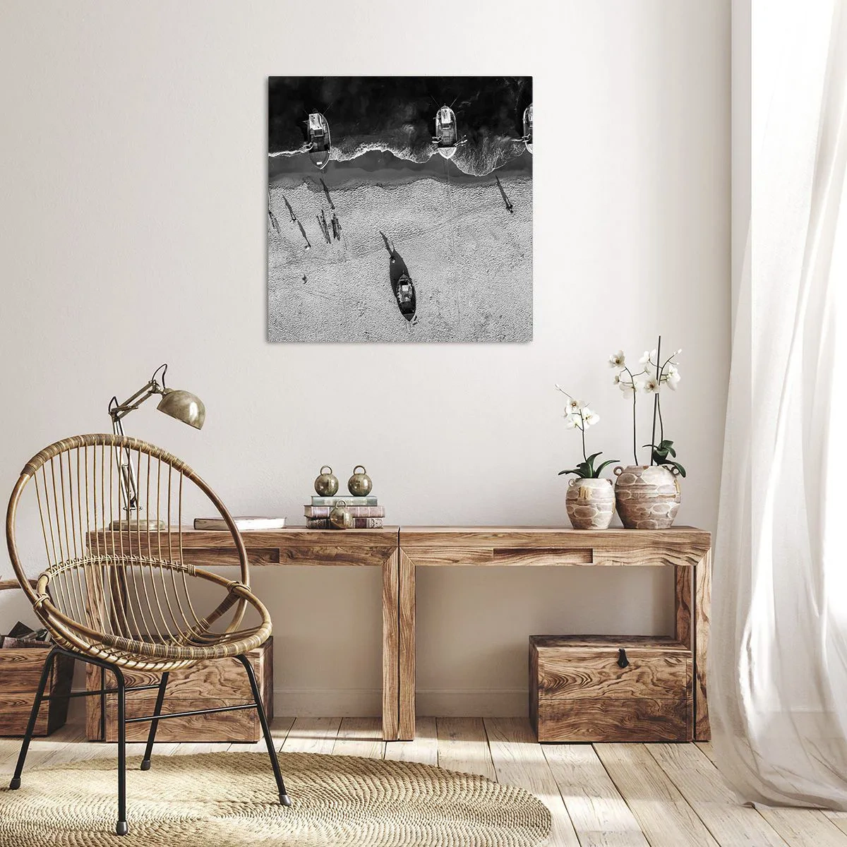 Impression sur toile - Image sur toile - Toujours sur le rivage… - 60x60 cm