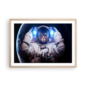 Affiche dans un chêne clair - Poster - Houston, vous avez un problème - 70x50 cm