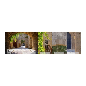 Échantillon de Papier Peint Premium Canvas - Le cortège apparaîtra bientôt - Architecture, Ville, Ruelle - 100x30 cm