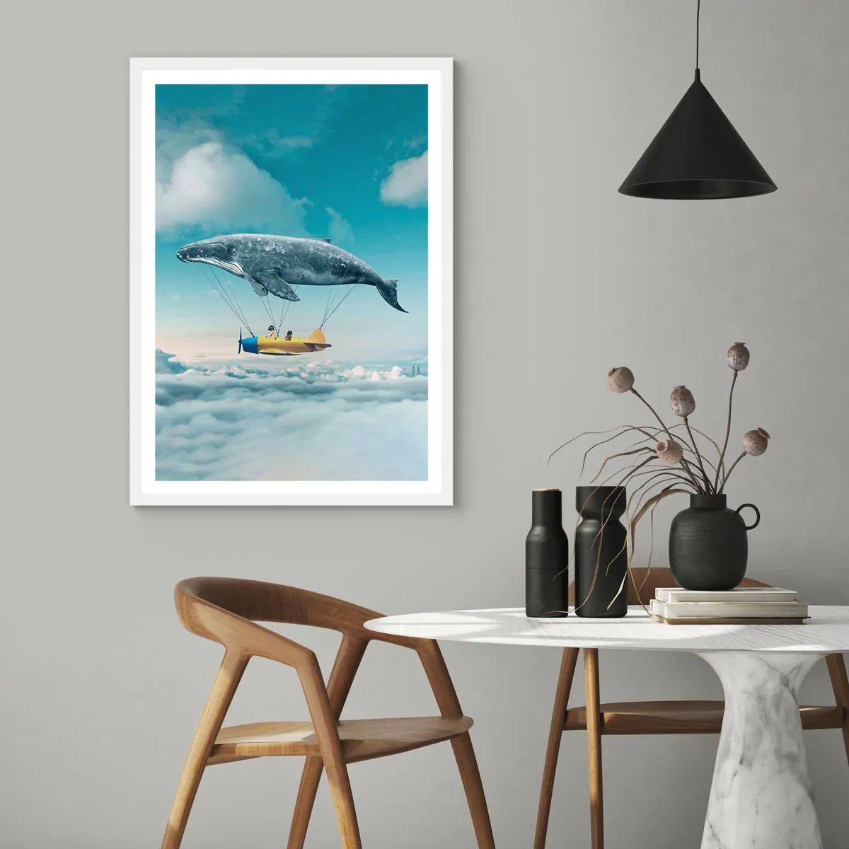 Affiche dans un cadre blanc - Poster - Pourquoi pas? - 70x100 cm