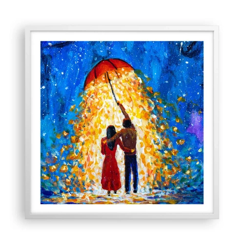 Affiche dans un cadre blanc - Poster - La magie d'une soirée pluvieuse ? - 60x60 cm
