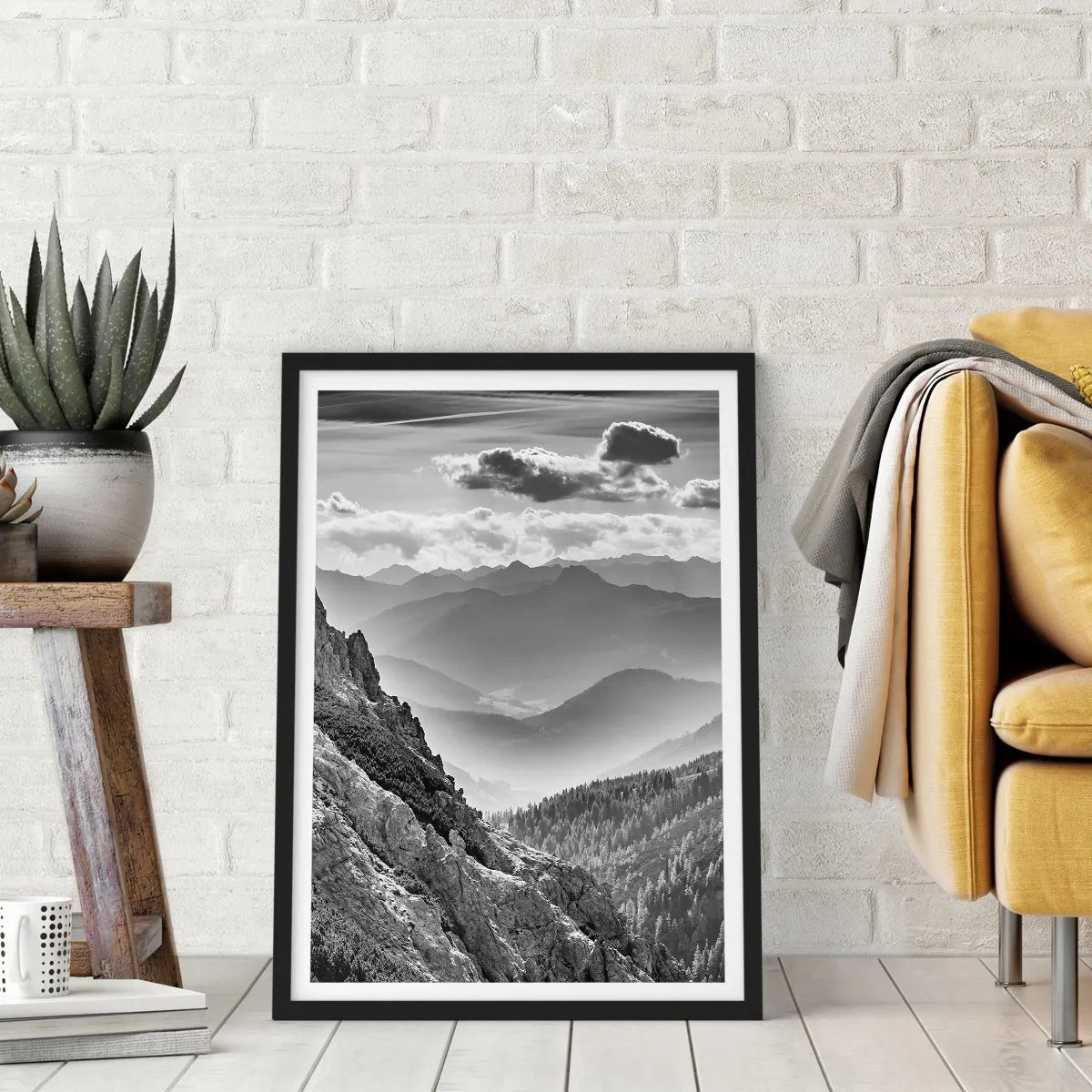 Affiche dans un cadre noir - Poster - Jusqu'à l'horizon - 40x50 cm