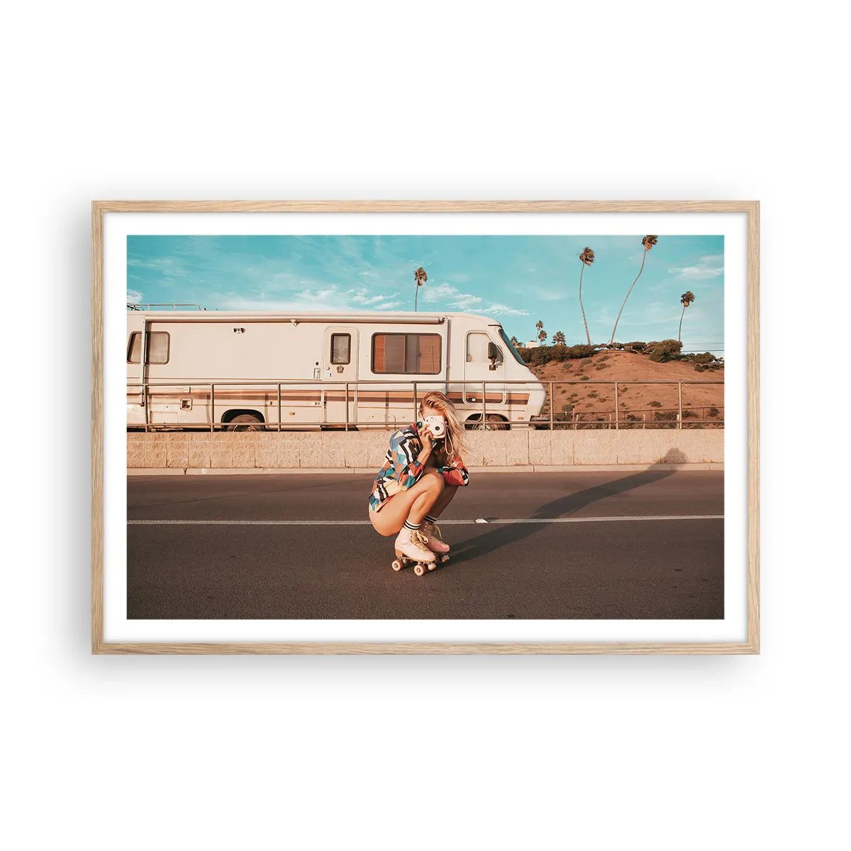 Affiche dans un chêne clair - Poster - Souriez s'il-vous-plait! - 91x61 cm