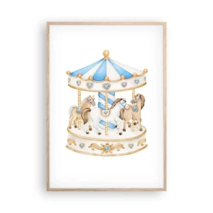 Affiche dans un chêne clair - Poster - Douce enfance - 70x100 cm