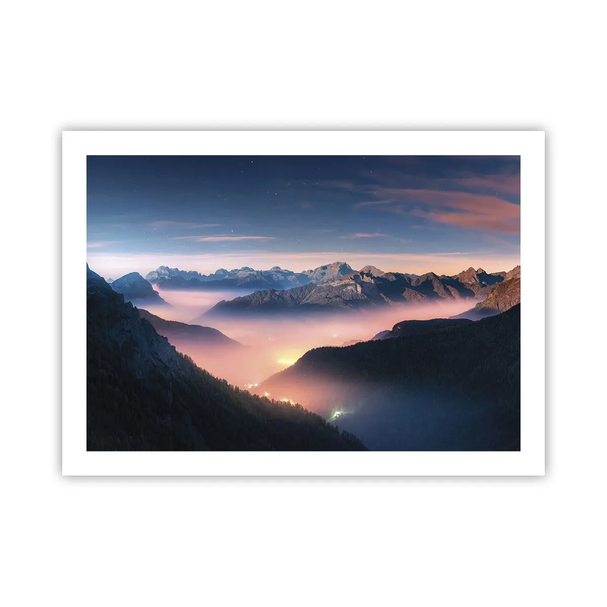 Affiche - Poster - Lumière dans les vallées - 70x50 cm