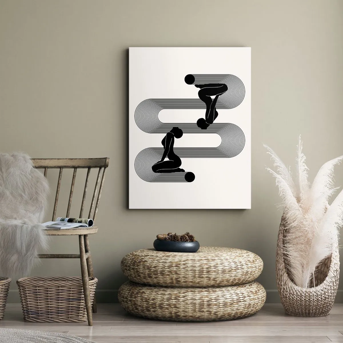 Impression sur toile - Image sur toile - Symétrie sensuelle - 55x100 cm