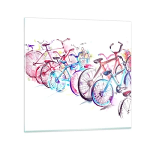 Impression sur verre - Image sur verre - Congrès du club Antymoto - 50x50 cm