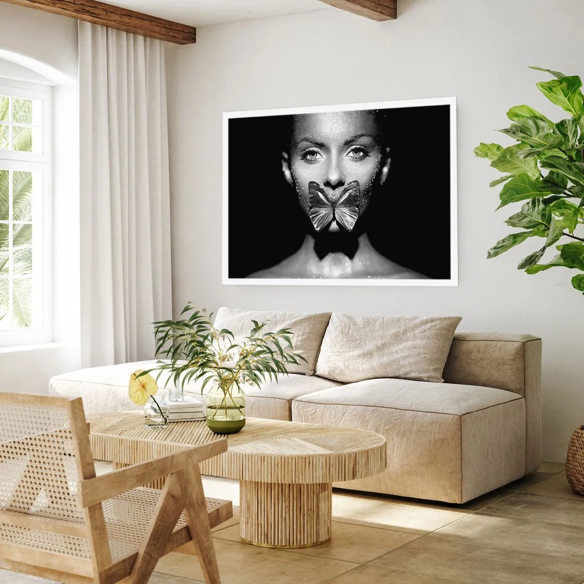 Affiche - Poster - Baiser papillon - 91x61 cm