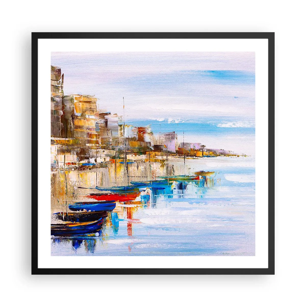 Affiche dans un cadre noir - Poster - Un havre urbain multicolore - 60x60 cm