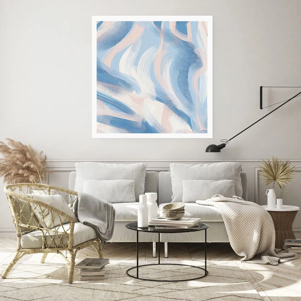 Affiche - Poster - Vagues bleues - 30x30 cm