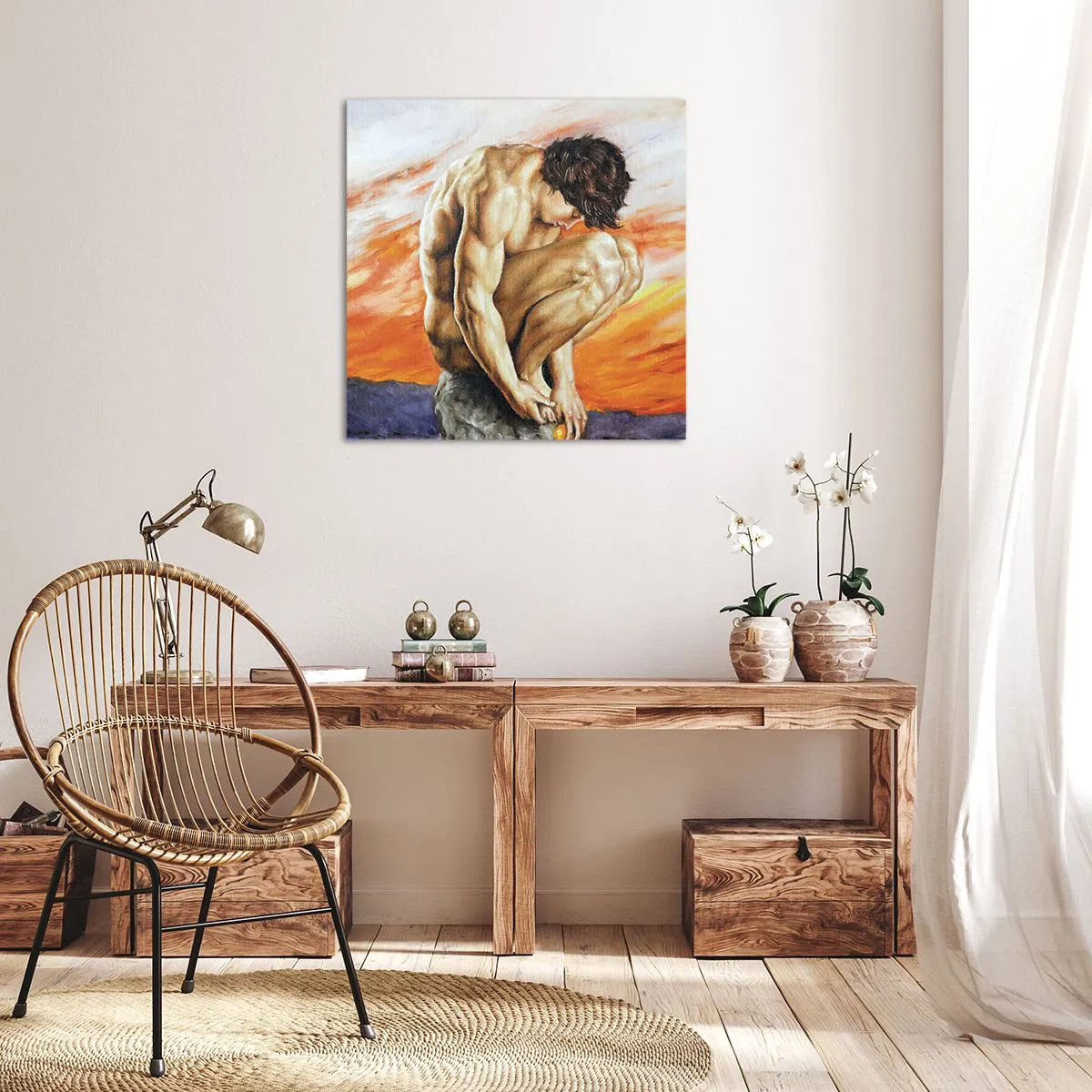 Impression sur toile - Image sur toile - Plongé dans ses pensées - 40x40 cm