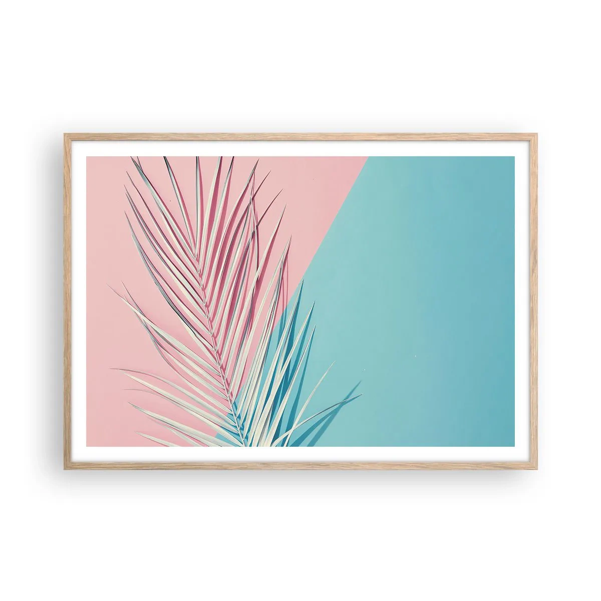 Affiche dans un chêne clair - Poster - Impression tropicale - 100x70 cm