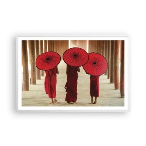 Affiche dans un cadre blanc - Poster - Sur la route du pays pure - 91x61 cm