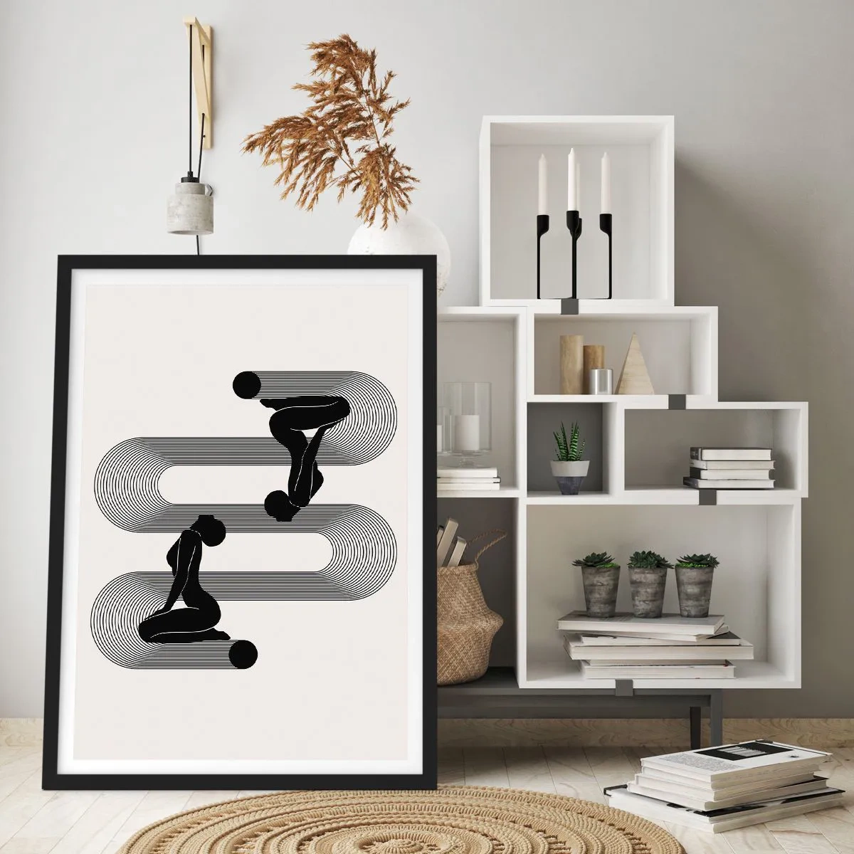 Affiche dans un cadre noir - Poster - Symétrie sensuelle - 40x50 cm