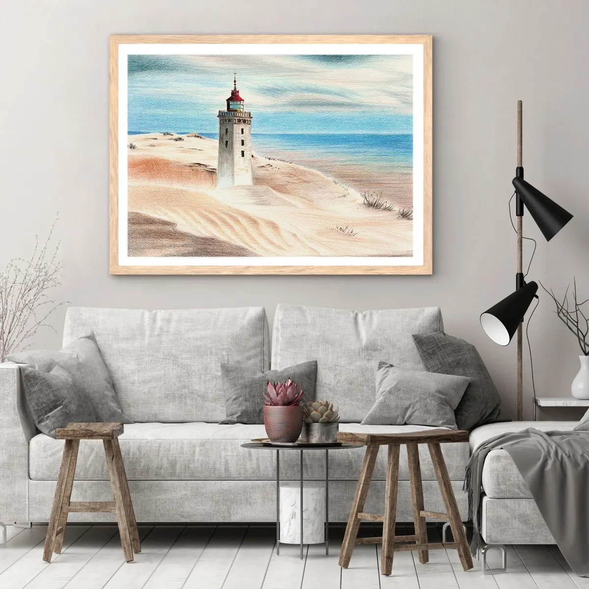 Affiche dans un chêne clair - Poster - Toujours regarder la mer - 50x40 cm