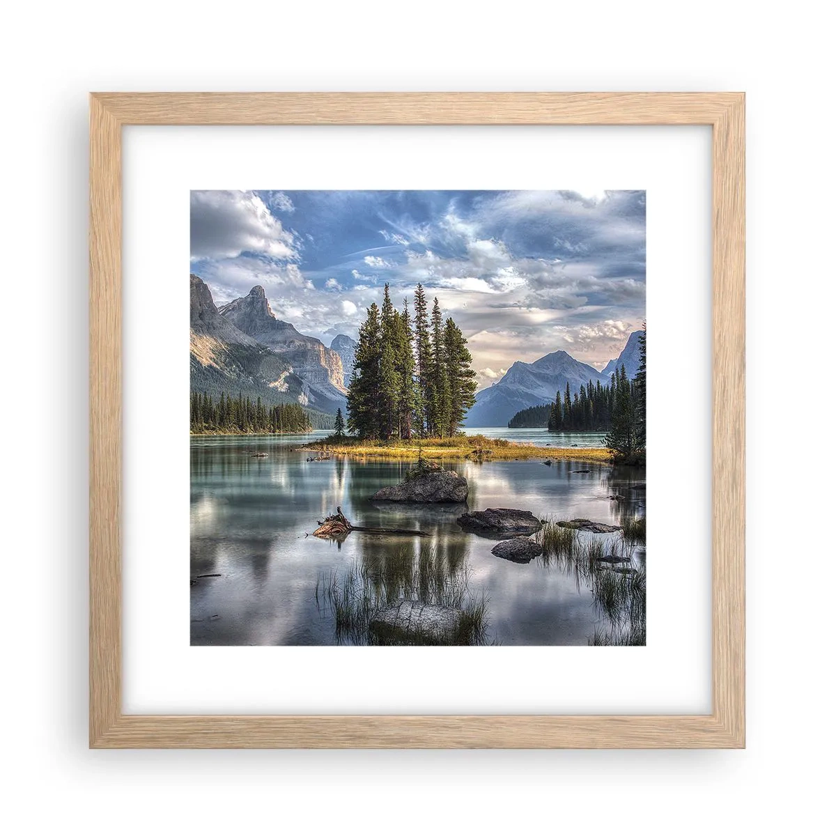 Affiche dans un chêne clair - Poster - Sous les grandes eaux claires - 30x30 cm