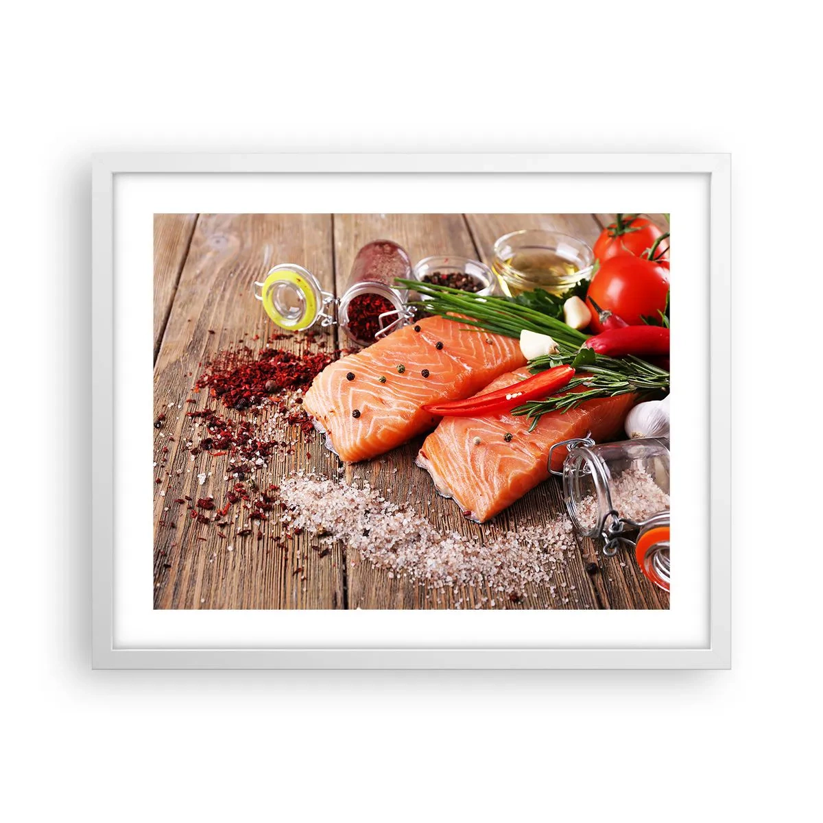 Affiche dans un cadre blanc - Poster - Aventure norvégienne dans la cuisine - 50x40 cm