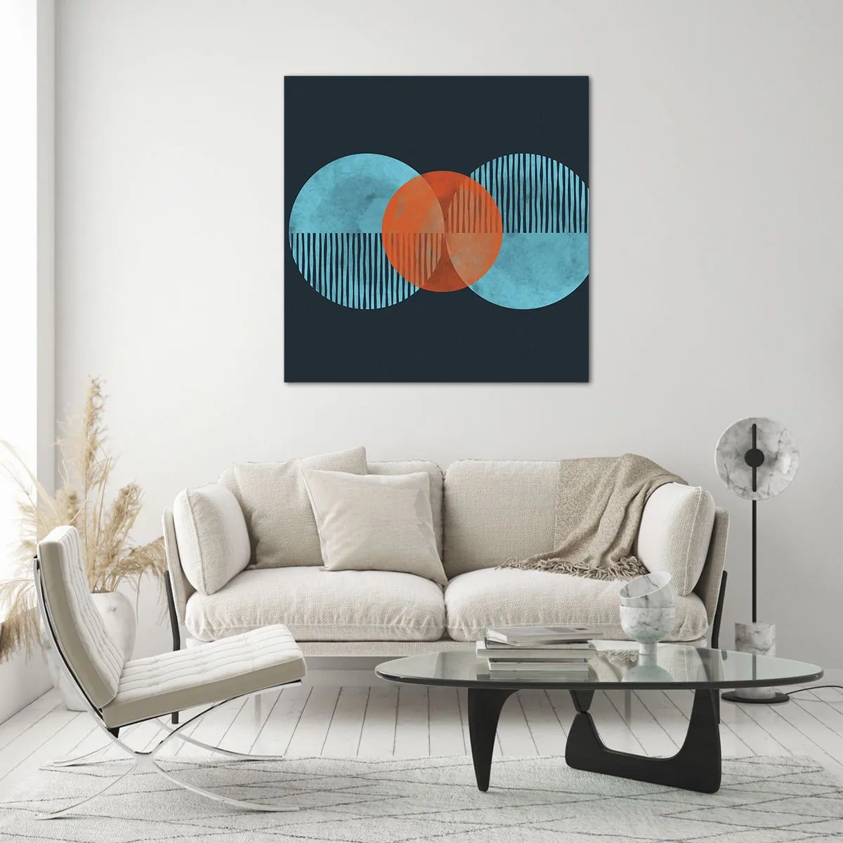 Impression sur verre - Image sur verre - Composition symétrique - 70x70 cm