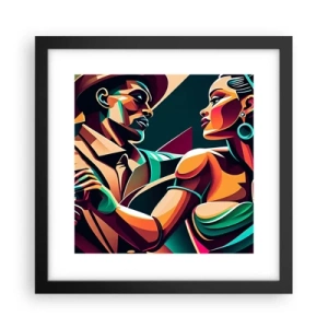 Affiche dans un cadre noir - Poster - Au rythme du coeur - 30x30 cm