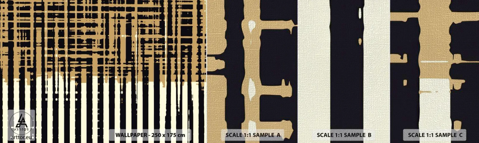 Échantillon de Papier Peint Premium Canvas - Abstraction architecturale - Abstraction, Morceau, Lignes - 100x30 cm