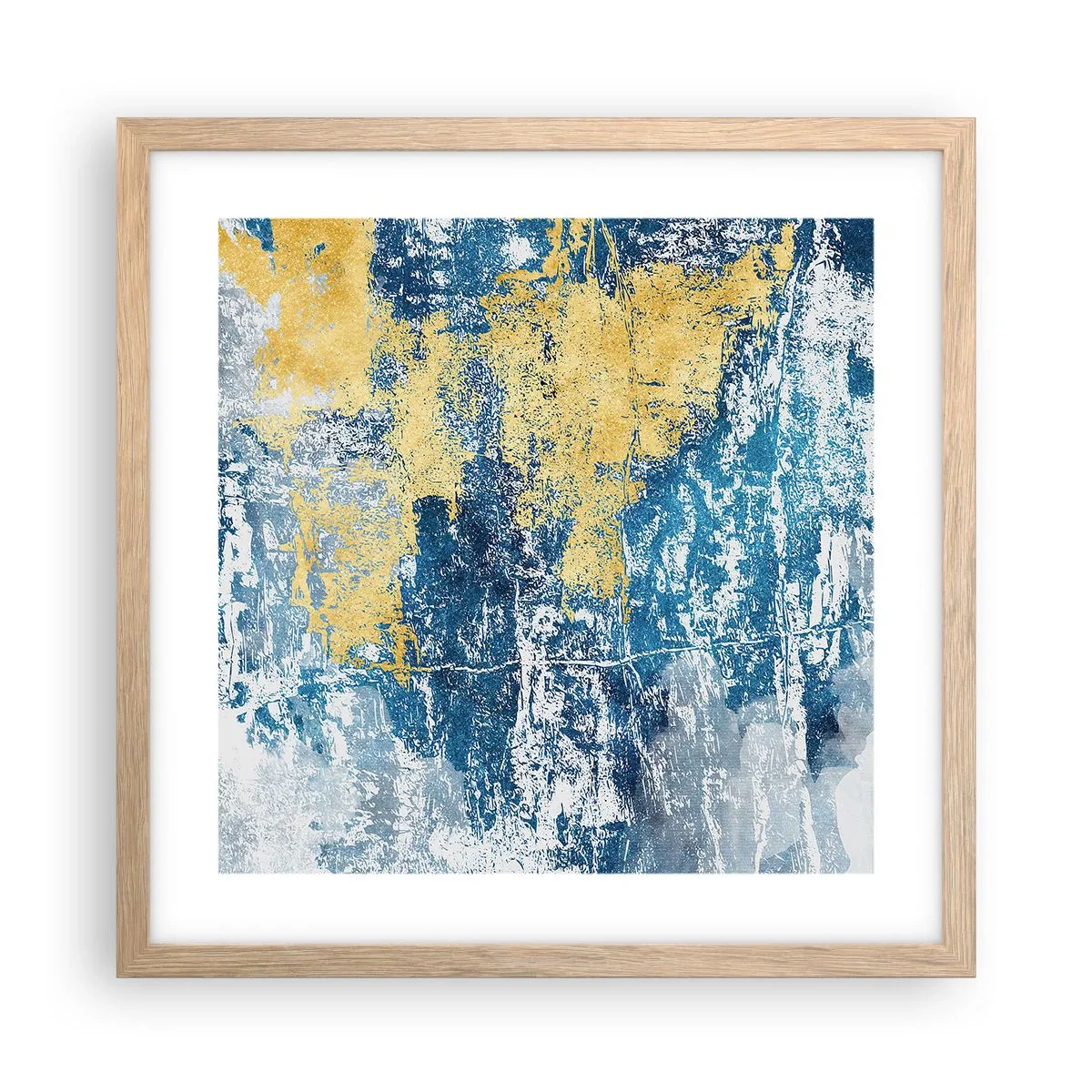 Affiche dans un chêne clair - Poster - Abstraction du temps - 40x40 cm