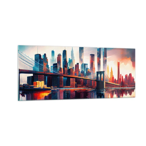 Impression sur verre - Image sur verre - New York onirique - 100x40 cm