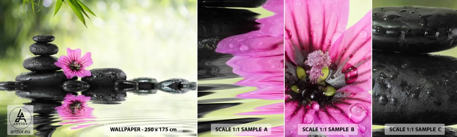 Échantillon De Papier Peint Standard Eco - Temps pour l'âme - Fleur, Culture, Bambou - 100x30 cm